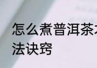 怎么煮普洱茶才好喝 煮普洱茶正确方法诀窍